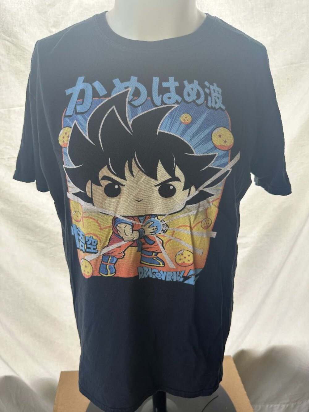 DragonBall Z Pop Tees Son Goku Vegeta Gohan Men's Black T Shirt Size Large Bird